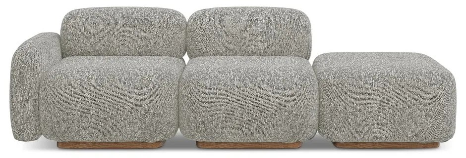 Сив модулна лежанка (ляв ъгъл) Ailani – Makamii