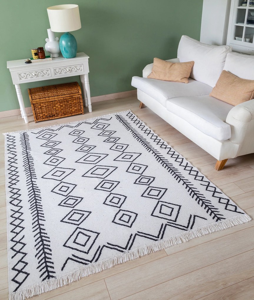 Килим (60 x 100) 23000A - Бял, Черно Бял
Черен