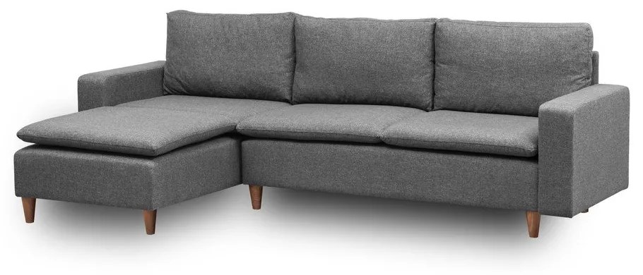 Сив ъглов диван (ляв ъгъл) Lungo – Balcab Home