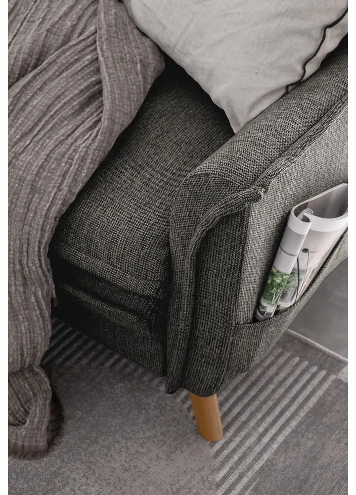 Тъмносив разтегателен ъглов диван (ляв ъгъл) Charming Charlie – Miuform