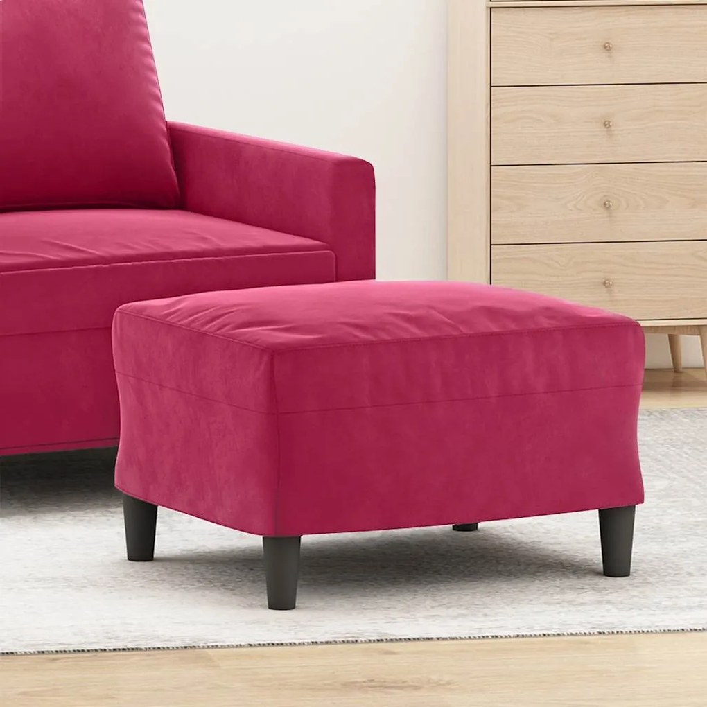 349297 vidaXL Табуретка, виненочервена, 60x50x41 см, кадифе
