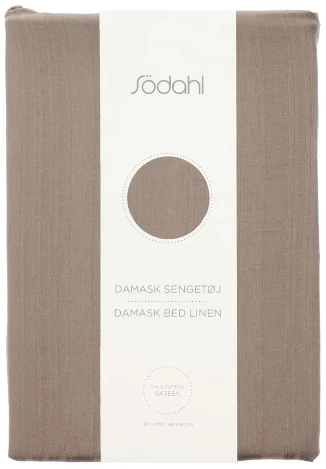Единично спално бельо в кафяво-сив цвят от дамаск 140x200 cm Noble – Södahl