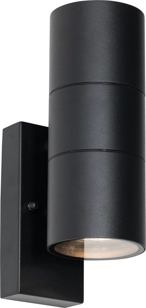 Външен аплик черен 2-светлинен AR70 със сензор светло-тъмно - Duo