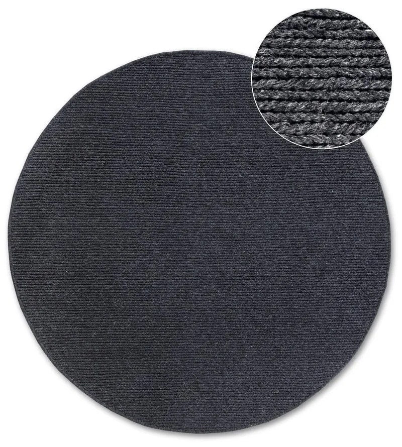 Тъмносив ръчно изработен вълнен кръгъл килим ø 200 cm Francois – Villeroy&Boch