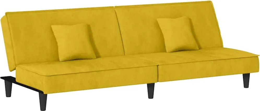 351912 vidaXL Разтегателен диван, жълт, кадифе