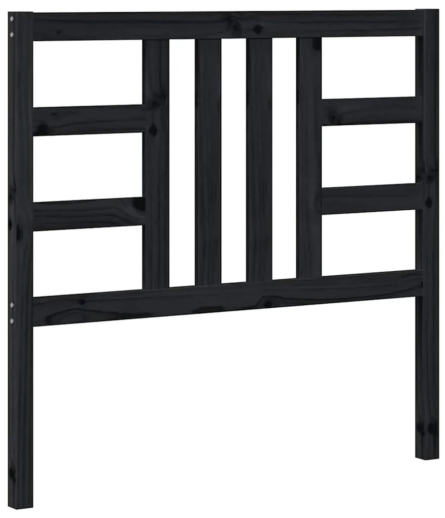 817829 vidaXL Горна табла за легло, черна, 106x4x100 см, бор масив