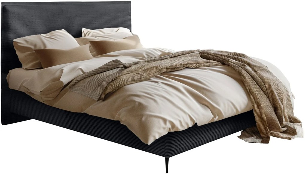 Тапицирано легло Puretta-Черен-140 x 200