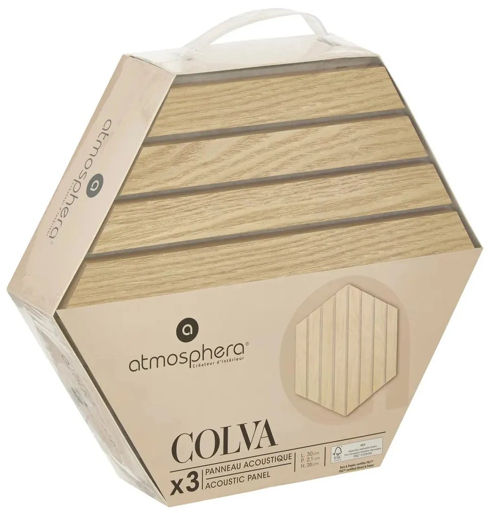 Комплект декоративен панел atmosphera Colva, MDF, 30x26 cm, 3 бр - Бежов