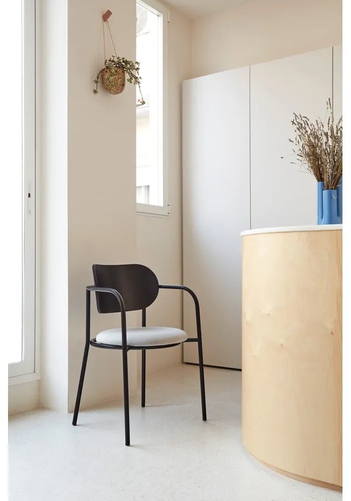 Черно-сив трапезен стол в декор от пепел Eclipse - Teulat