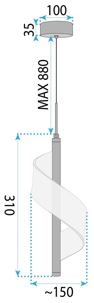 Пендел LED APP1550-CP GOLD