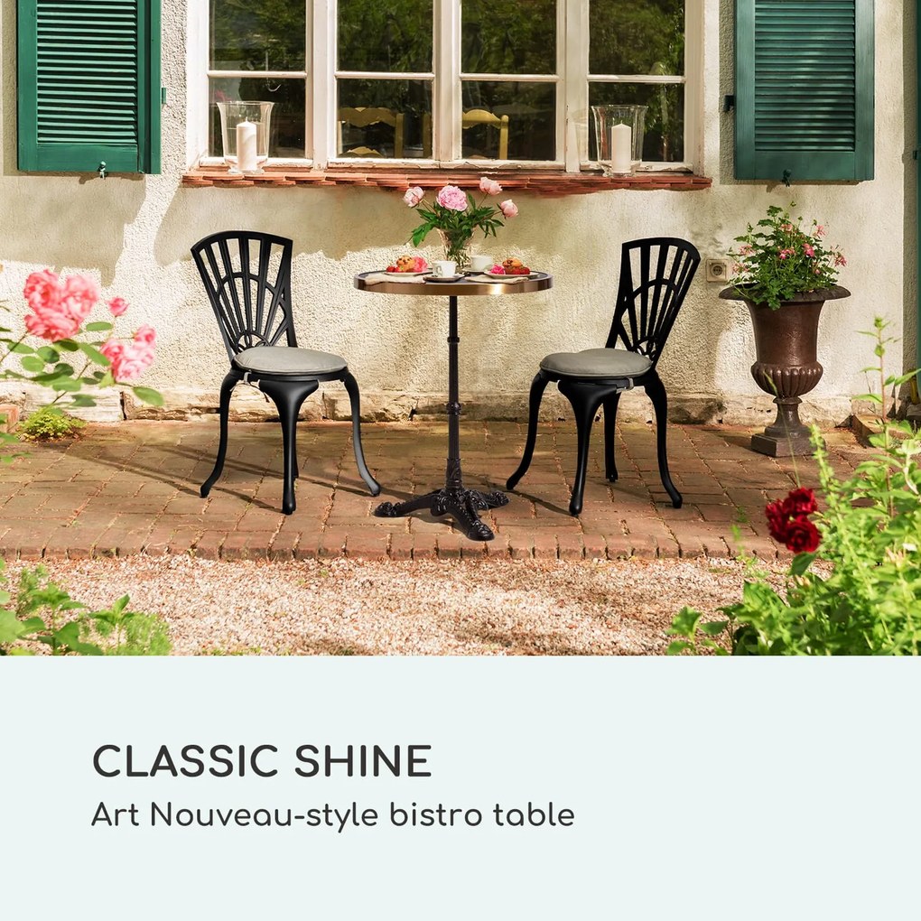 Blumfeldt Patras Lux, бистро маса с трикрака стойка, мраморна маса, Ø: 57,5 cм, височина: 72 см.