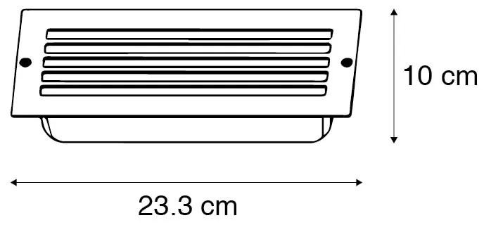 Модерна вградена лампа тъмно сива IP44 - Hurricane
