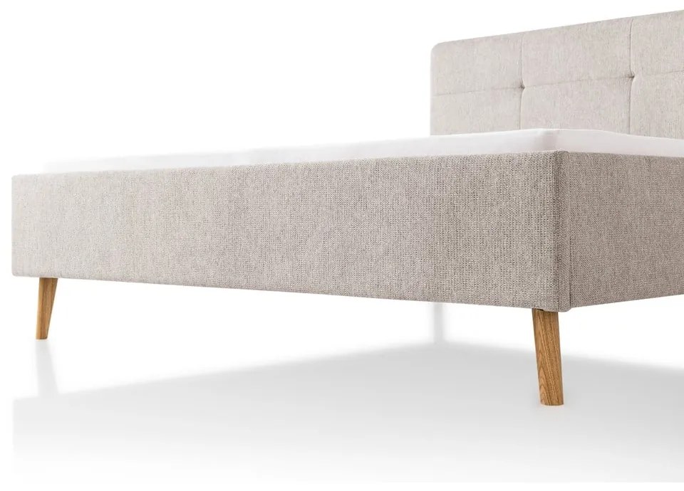 Сиво/кафяво двойно легло 180x200 cm тапицирано без ламелно дъно Smart – Meise Möbel