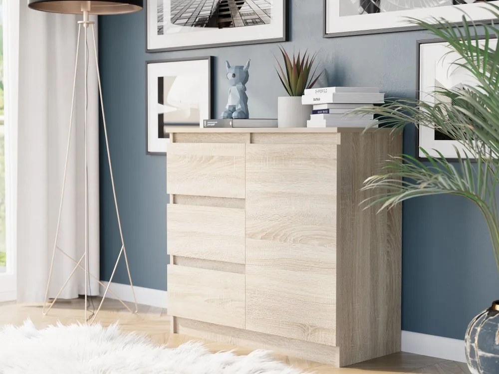 Комод R-80-S3 с чекмеджета 80 см - различни цветови варианти антрацит микс бяло