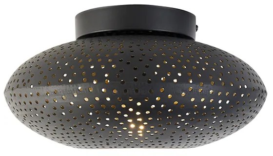 Ориенталска таванна лампа черна със злато 25 см - Radiance