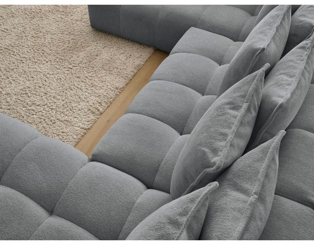 Тъмносив шенилов сгъваем/с място за съхранение ъглов диван (ляв ъгъл/U форма) Everest – Bobochic Paris