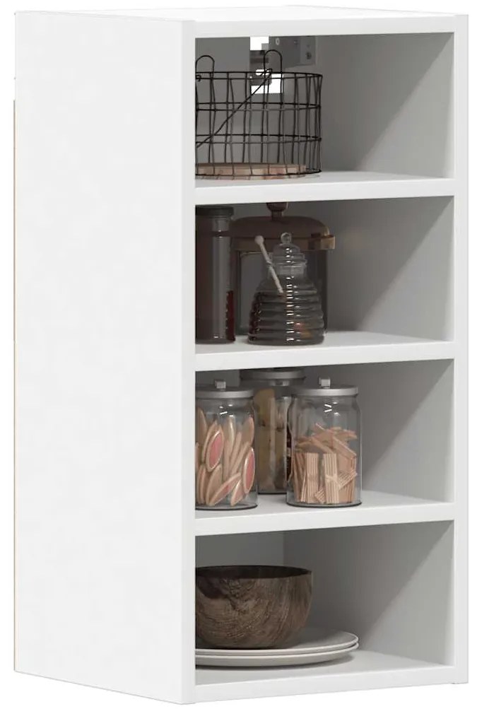 854166 vidaXL Висящ шкаф "Рига" бял 30x29,5x60 см, инженерно дърво