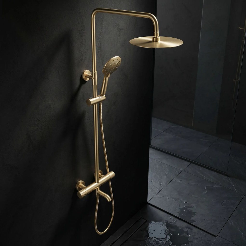 Душ система с Термостат Rea Lungo Diamond Gold Brush