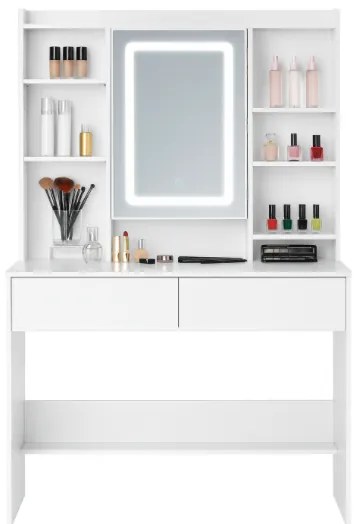 Тоалетка с LED огледало и място за съхранение на бижута