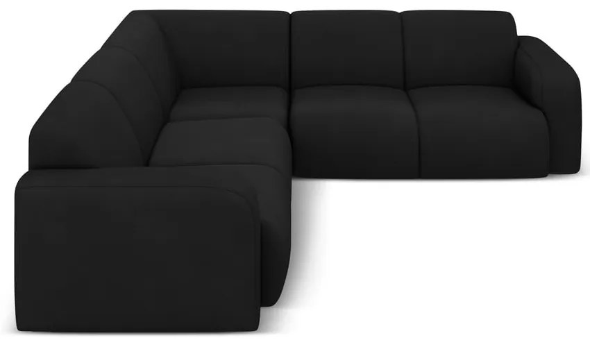 Черен ъглов диван (променлив/L форма) Molino – Micadoni Home