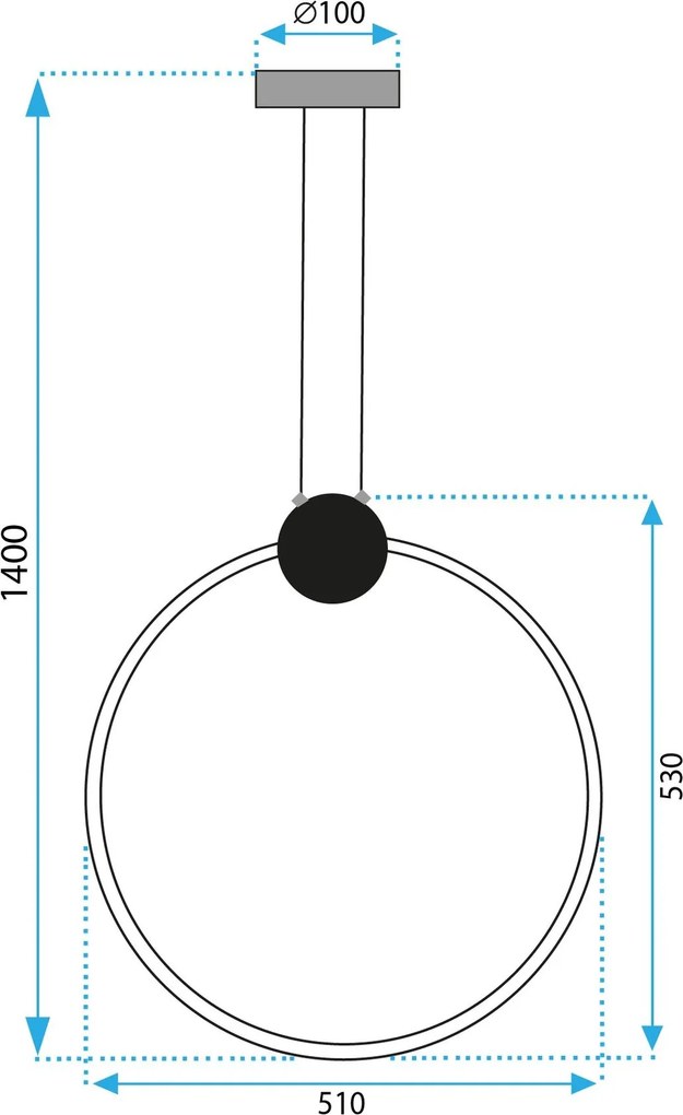 Плафон LED APP1398-CP BLACK 50cm