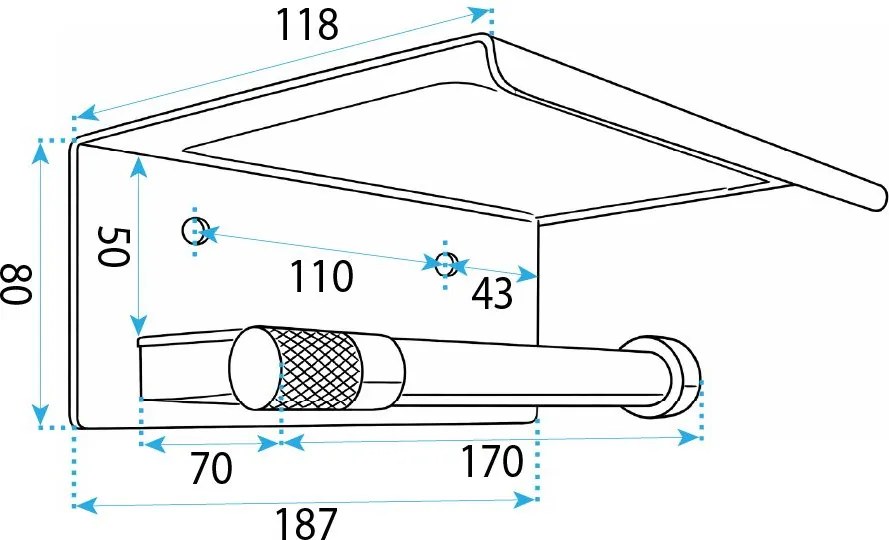 Държач за тоалетна хартия с рафт 39105A ORI Brush Gold