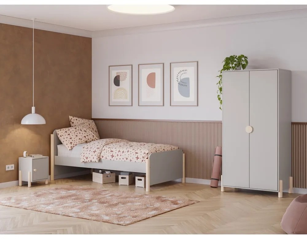 Кремаво детско легло от масивен бор 90x190 cm Enola – Marckeric