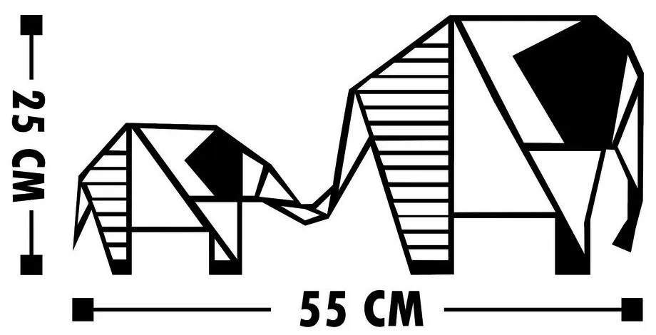Черна декорация за стена Elephant - Wallity