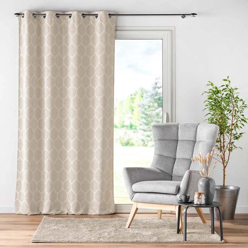 LORIA JACQUARD ПЕРДЕ ПЛЪТНО С КАПСИ 140/260СМ