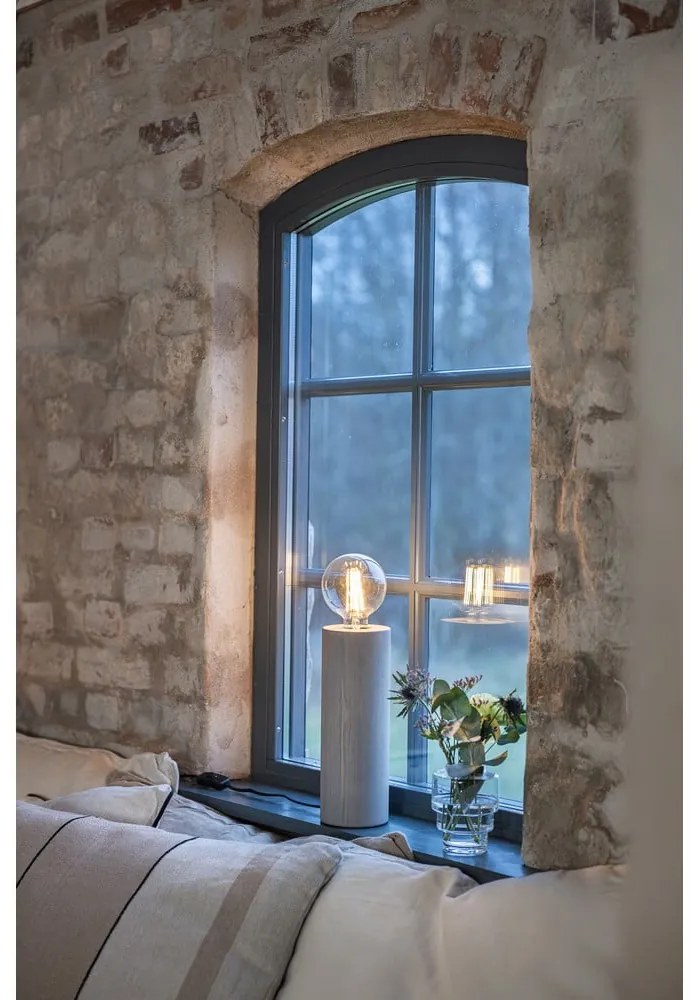 Сива настолна лампа (височина 28 cm) Legna – Markslöjd