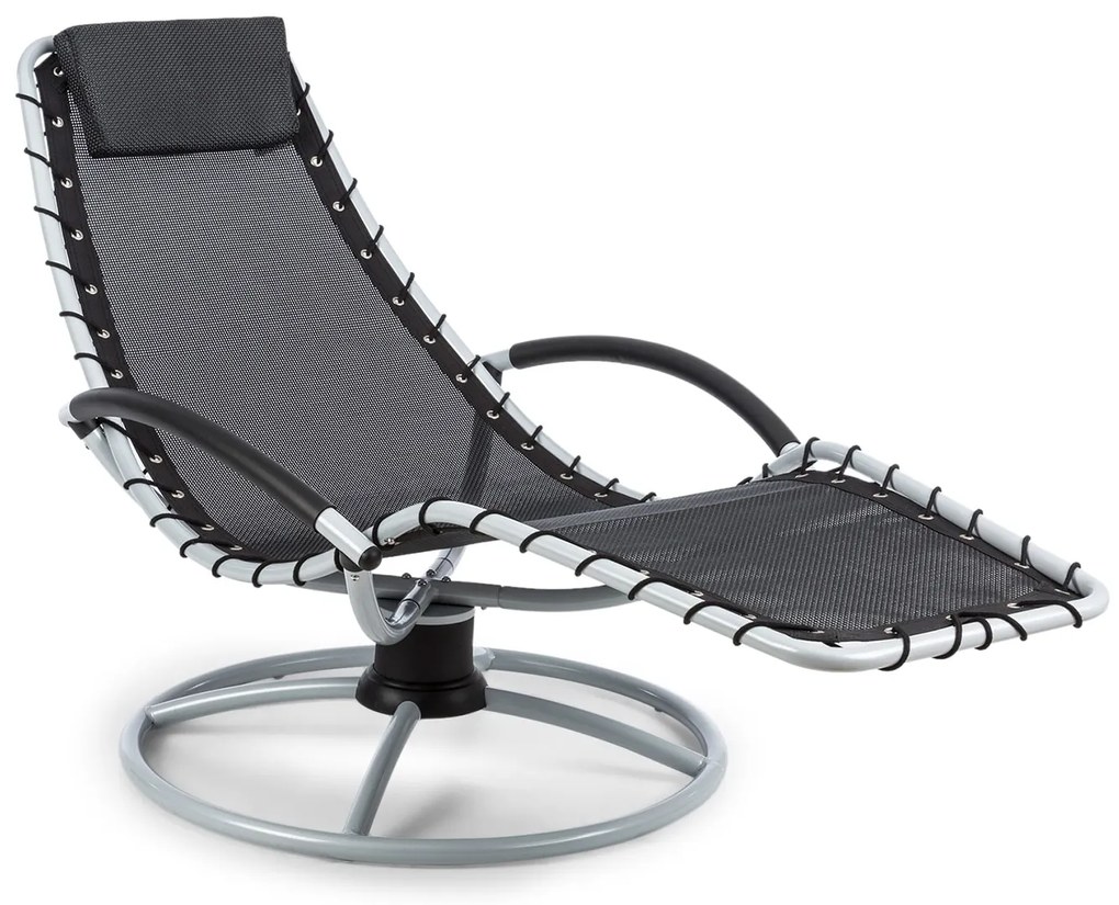 Blumfeldt The Chiller, люлеещ се шезлонг, 77 x 85 x 173 cm, 360 Comfort, ComfortMesh, черен