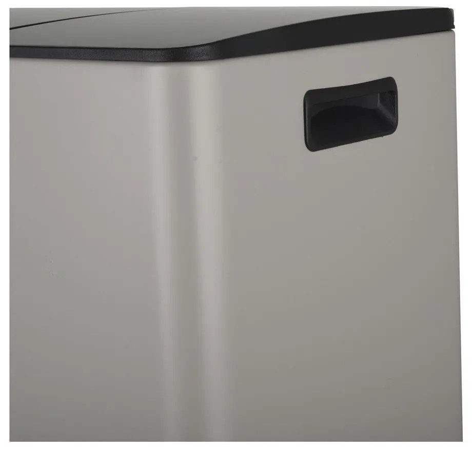 Кафяво-сиво стоманено кошче за боклук 2x30 l за рециклиране с педал Aliya – Spirella