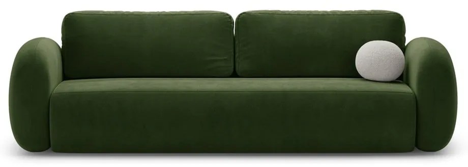 Зелен кадифен сгъваем/с място за съхранение диван 262 cm Tonale – Cosmopolitan Design