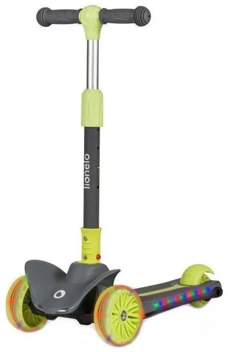 Lionelo - Детски скутер TIMMY 3xAA зелен/сив