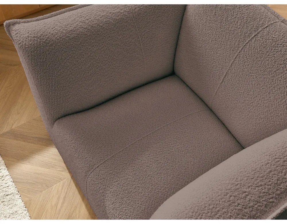 Кафяво кресло от прежда с примки от букле Giorgia – Bobochic Paris