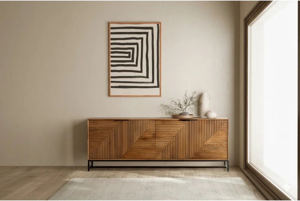 Скрин от масивно манго в естествен цвят 210x80x40 cm Nereida – MOME