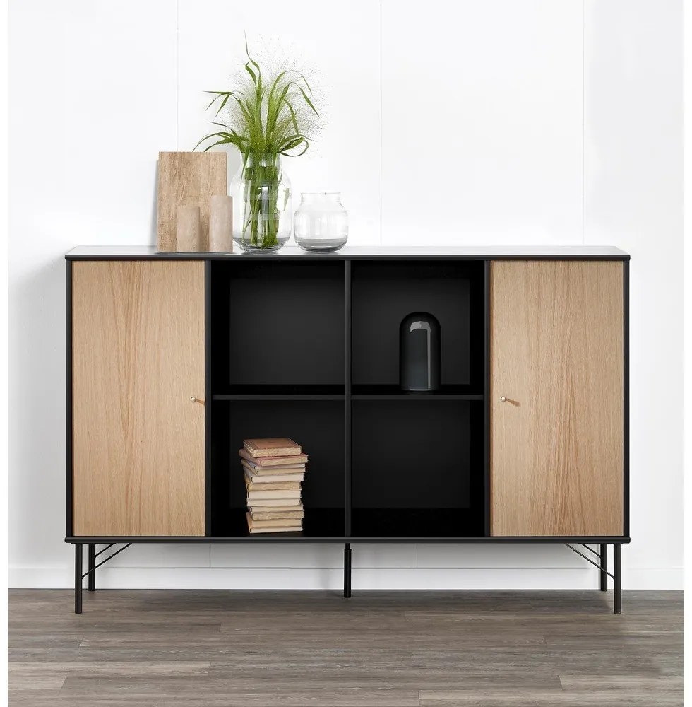 Черна модулна система от рафтове 136x69 cm Mistral Kubus - Hammel Furniture