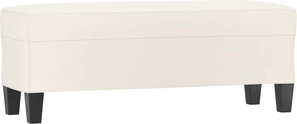 349460 vidaXL Пейка, кремава, 100x35x41 см, изкуствена кожа
