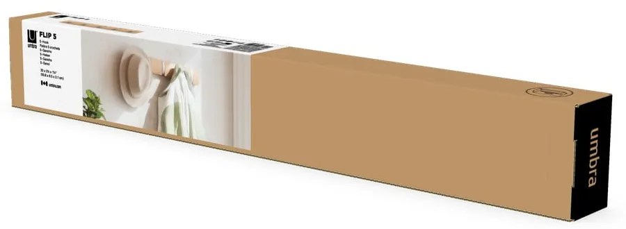 Стенна закачалка от ясенова дървесина в естествен цвят Flip - Umbra