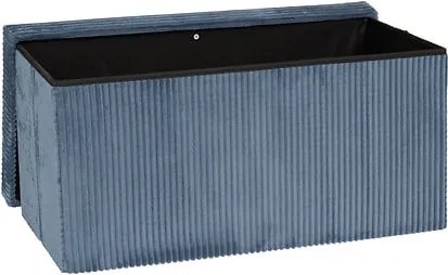 Пейка със съхранение atmosphera Arum, Рипсено кадифе, Сгъваема, 76x38 cm - Тъмносин