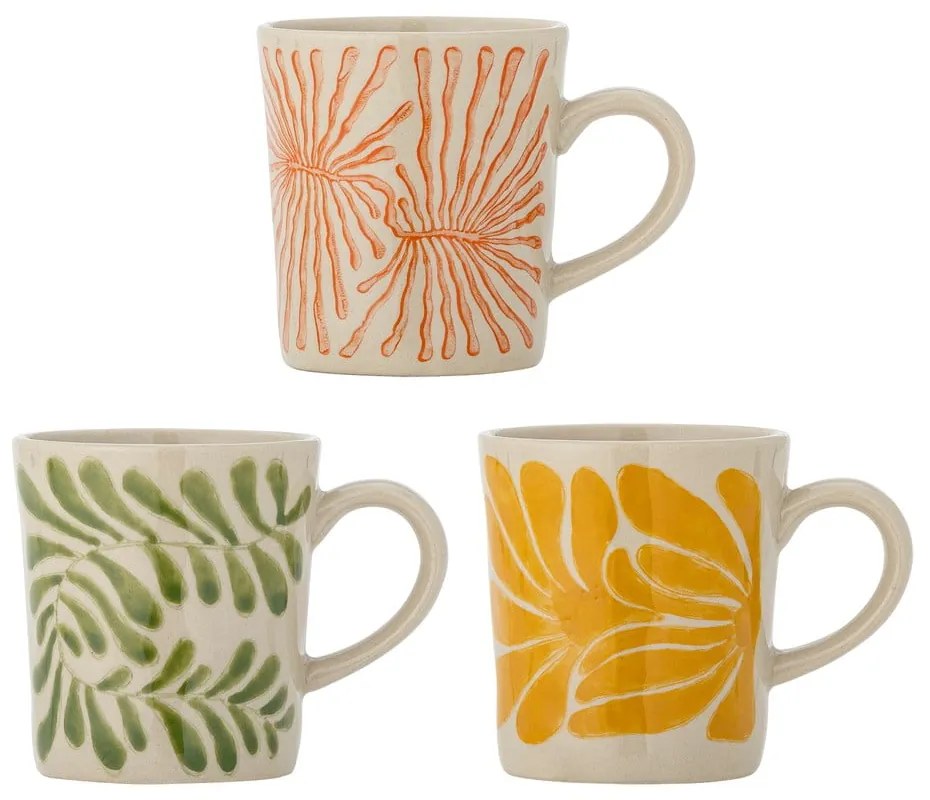 Глинени чаши в комплект от 3 бр. за капучино 205 ml Fauni – Bloomingville