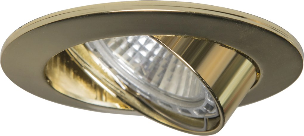 Комплект от 6 кръгли наклоняеми вградени спота злато - Edu