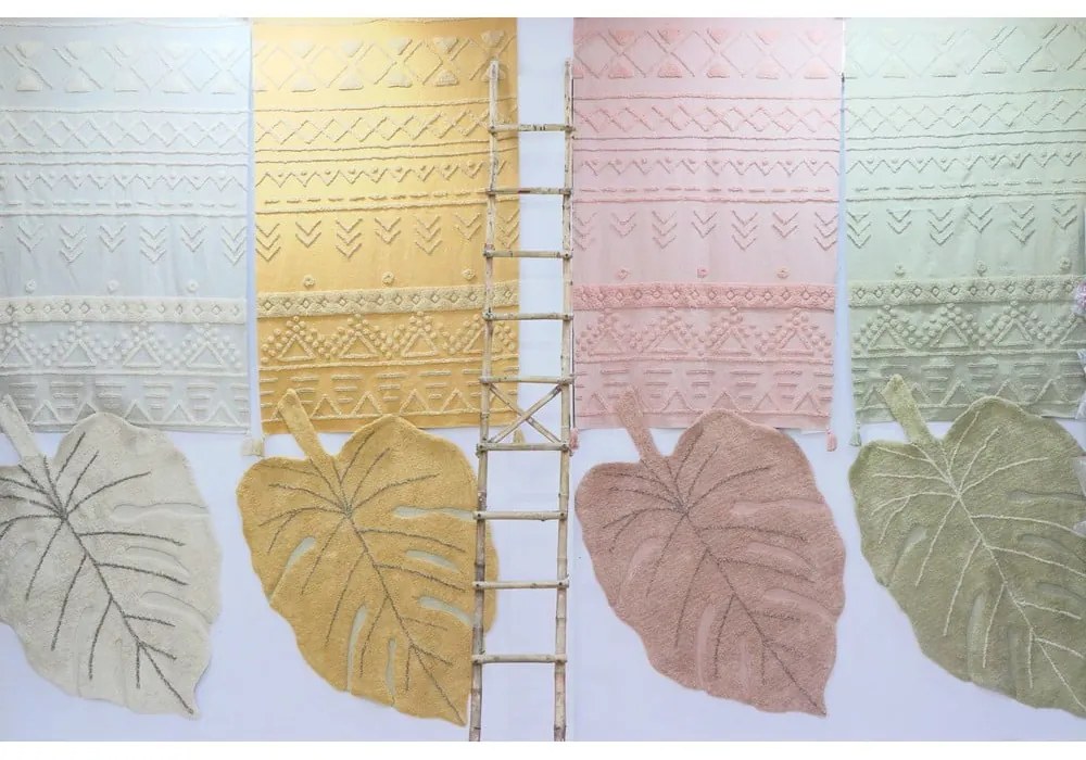 Бял ръчно изработен памучен килим подходящ за пране 140x200 cm Tribu Natural – Lorena Canals