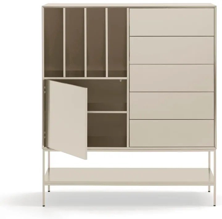 Кремаво шкафче 120x140x45 cm Platt – Teulat