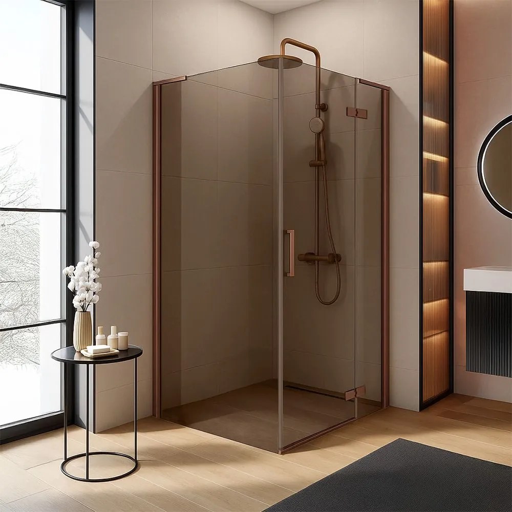 Душ кабина REA Hugo 90x90 Copper Brush