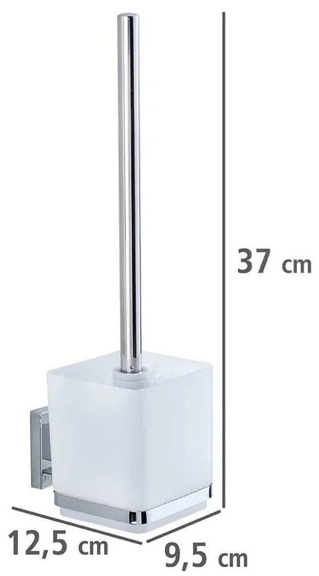 Самозалепващ пластмасов комплект аксесоари за баня в лъскаво сребристо Quadro – Wenko