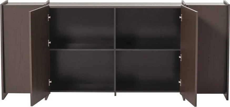 Тъмнокафяв скрин от декор от ясен 200x85x44 cm Brock – WOOOD