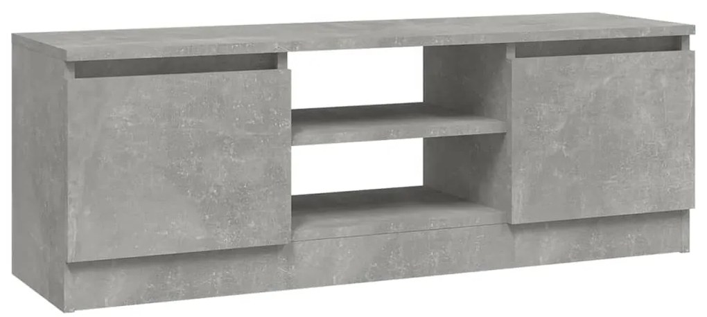 823354 vidaXL ТВ шкаф с врата, бетонно сив, 102x30x36 см
