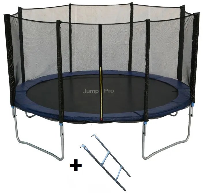 Jump Pro градински батут 4,27 м (14ft) син с мрежа и стълба