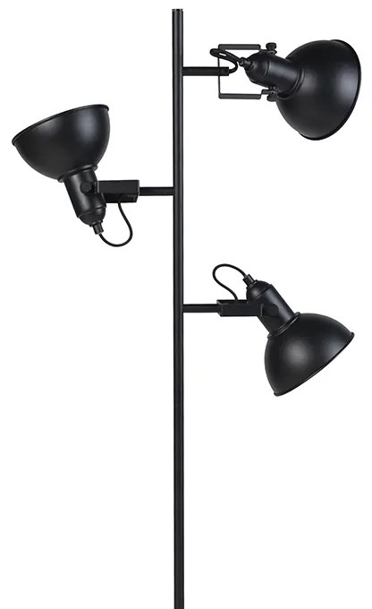 Смарт подова лампа черна със злато 3 светлини вкл. 3 WiFi P45 - Tommy